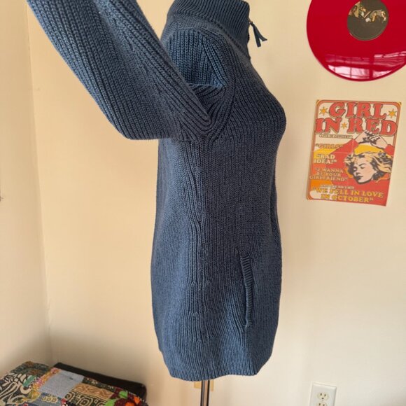 L.L.Bean Knitted Dark Blue Zippered Sweater - Picture 10 of 13